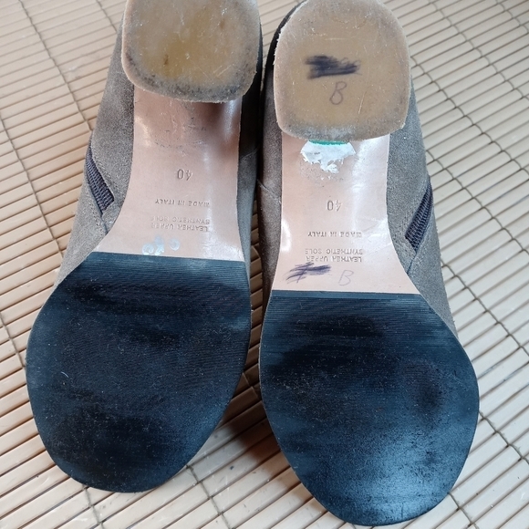 Napoleoni Italy Brown Suede Leather Zip 3" High stacked block Heel Ankle Boots W - Picture 10 of 11